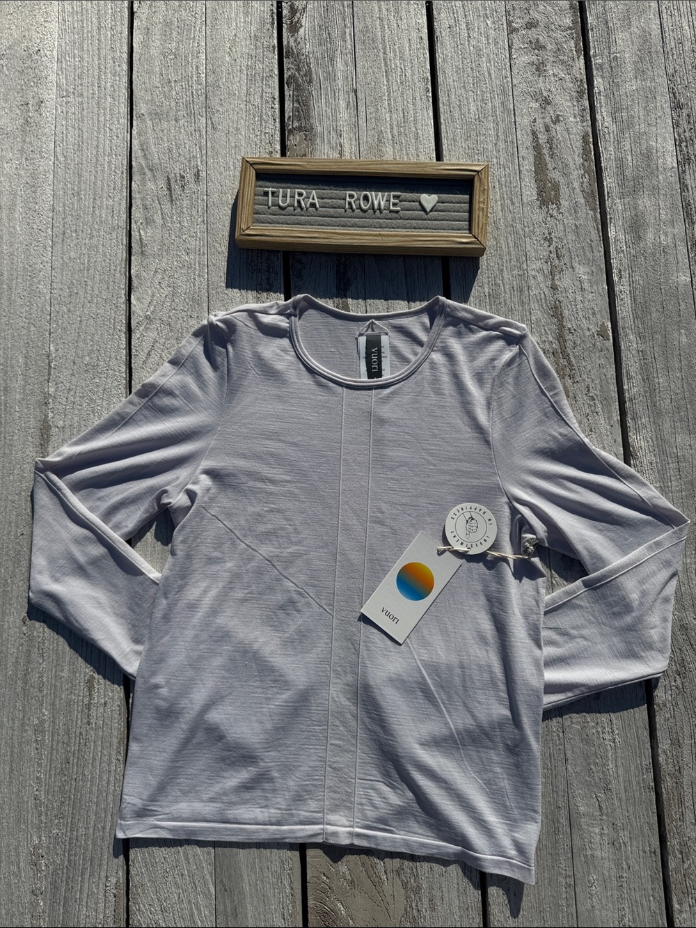 Vuori Apres Sport Seamless Long Sleeve Top Frost Grey Women's Small NWT